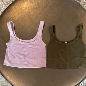 Nikibiki Ribbed Tank Tops in lavender and Olive
